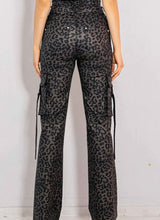 Load image into Gallery viewer, Out of the Wild Leopard Volume Flare Cargo Pants