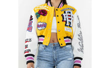 Load image into Gallery viewer, Flower Phwoar Cropped Varsity Jacket