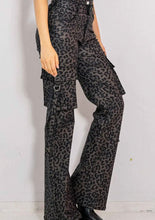 Load image into Gallery viewer, Out of the Wild Leopard Volume Flare Cargo Pants
