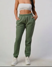 Load image into Gallery viewer, Black Soft Fleece Jogger Sweats
