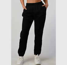 Load image into Gallery viewer, Black Soft Fleece Jogger Sweats
